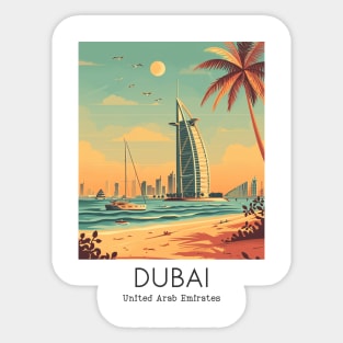 A Vintage Travel Illustration of Dubai - United Arab Emirates Sticker